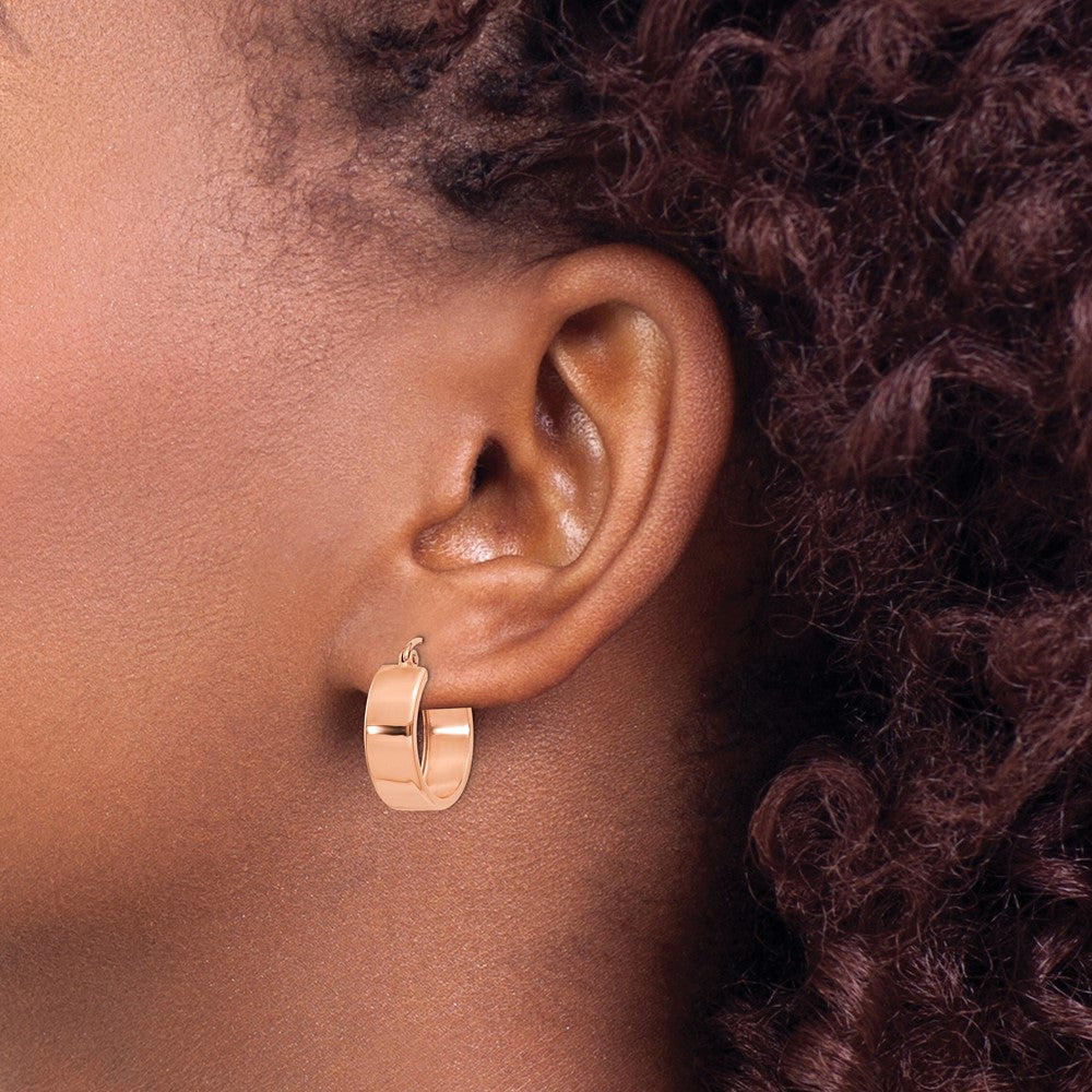 10K Rose Gold Polished Hoop Earrings
