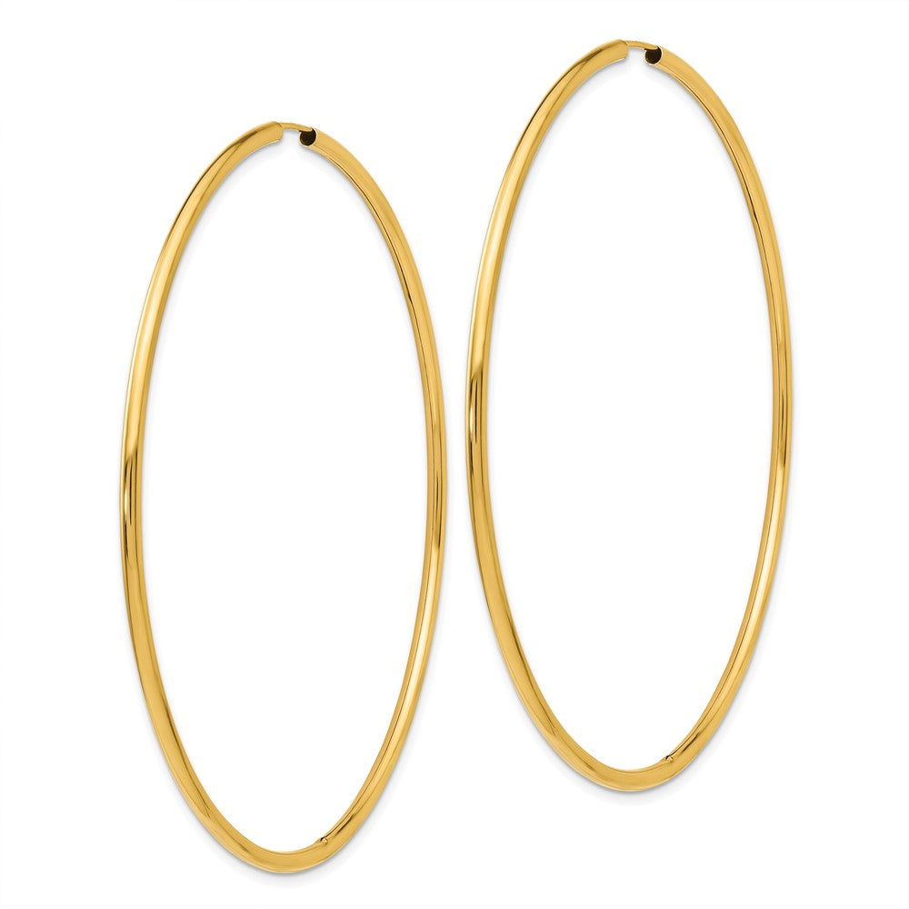 10K Yellow Gold Endless Hoop Earrings