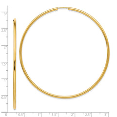 10K Yellow Gold Endless Hoop Earrings