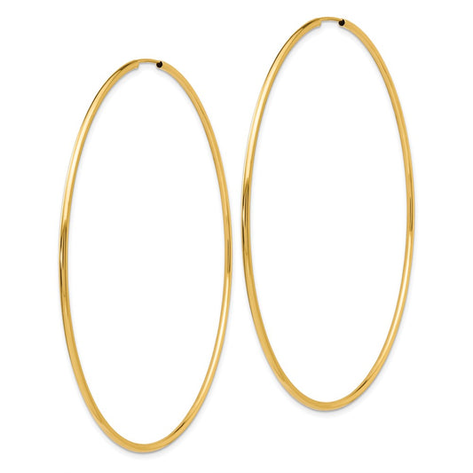 10K Yellow Gold Endless Hoop Earrings