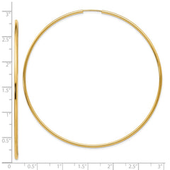 10K Yellow Gold Endless Hoop Earrings