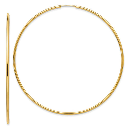 10K Yellow Gold Endless Hoop Earrings