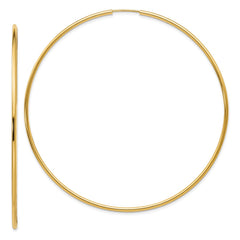 10K Yellow Gold Endless Hoop Earrings