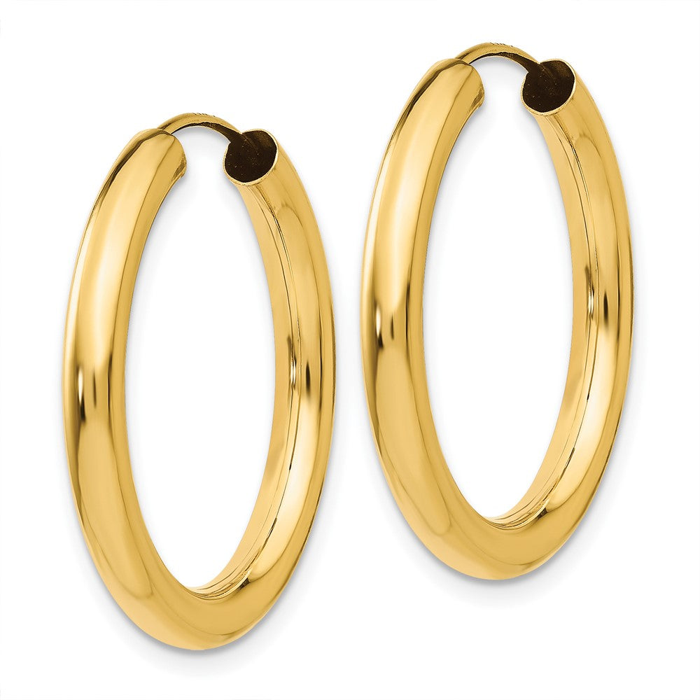 10K Yellow Gold Polished Endless Tube Hoop Earrings