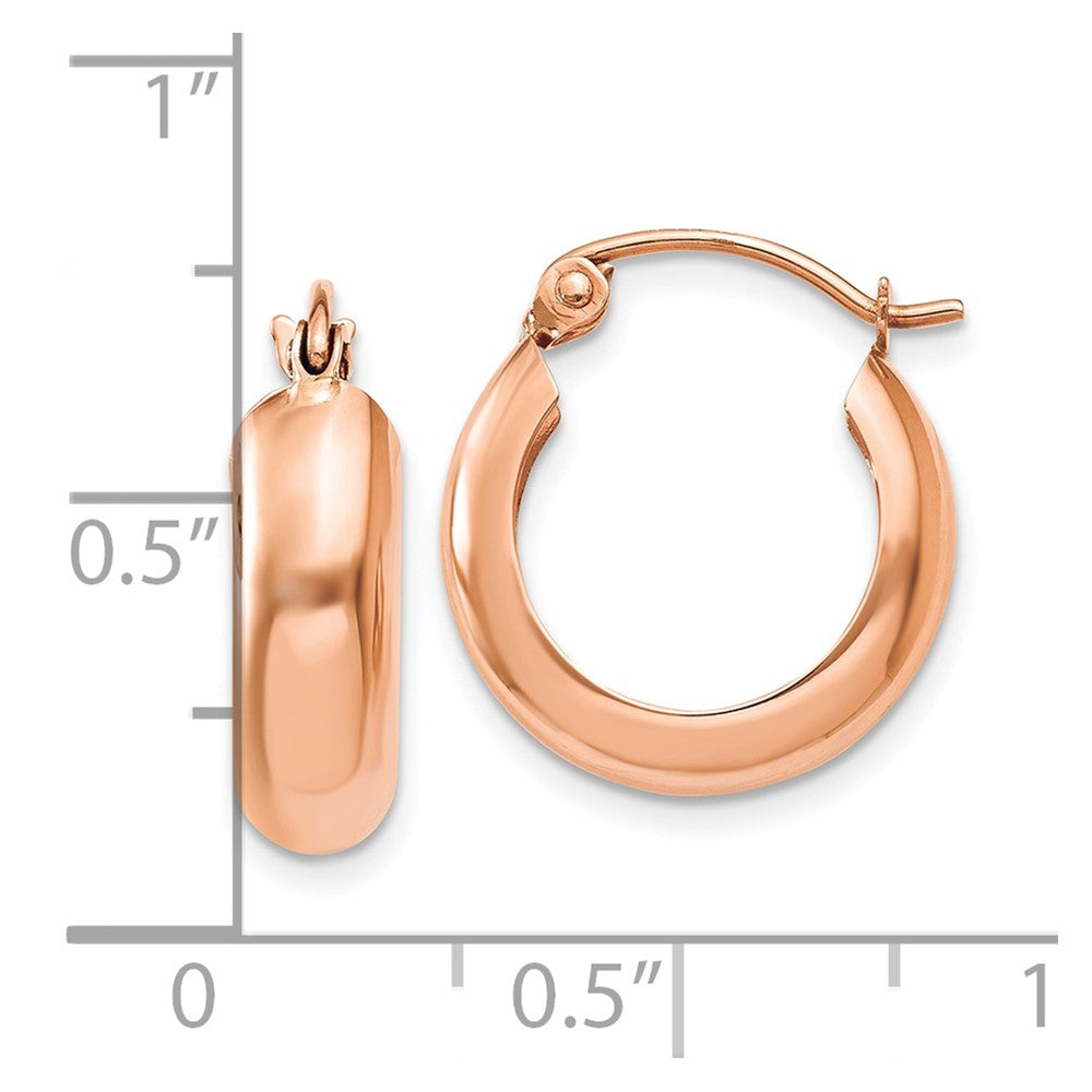 10K Rose Gold Polished Small Hoop Earrings