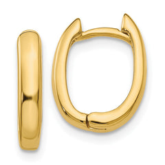 10K Yellow Gold Oval Hinged Hoop Earrings