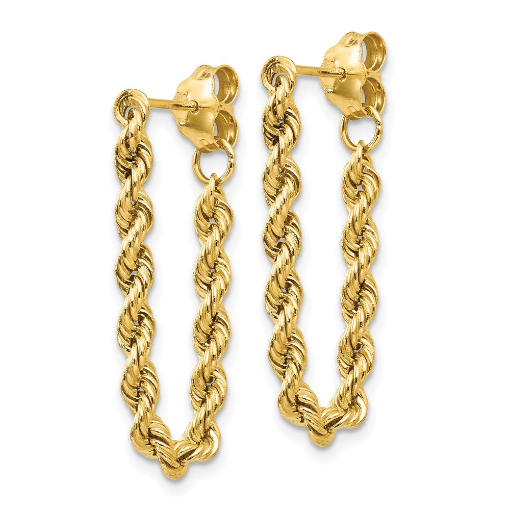 10K Yellow Gold Hollow Rope Earrings