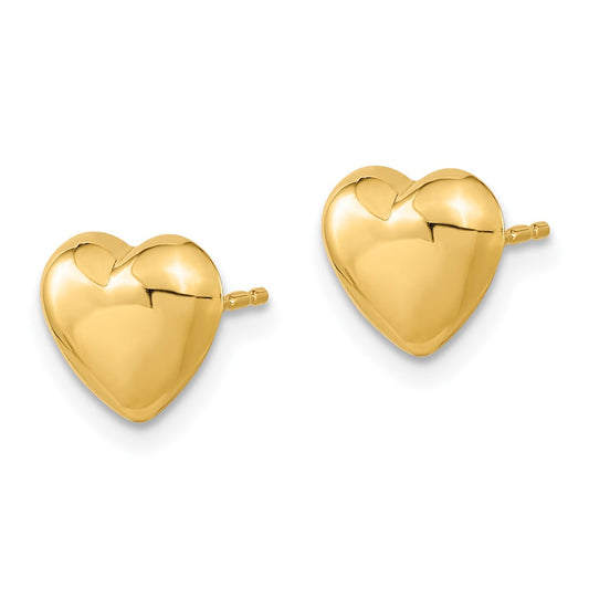 10K Yellow Gold Gold Polished Heart Post Earrings