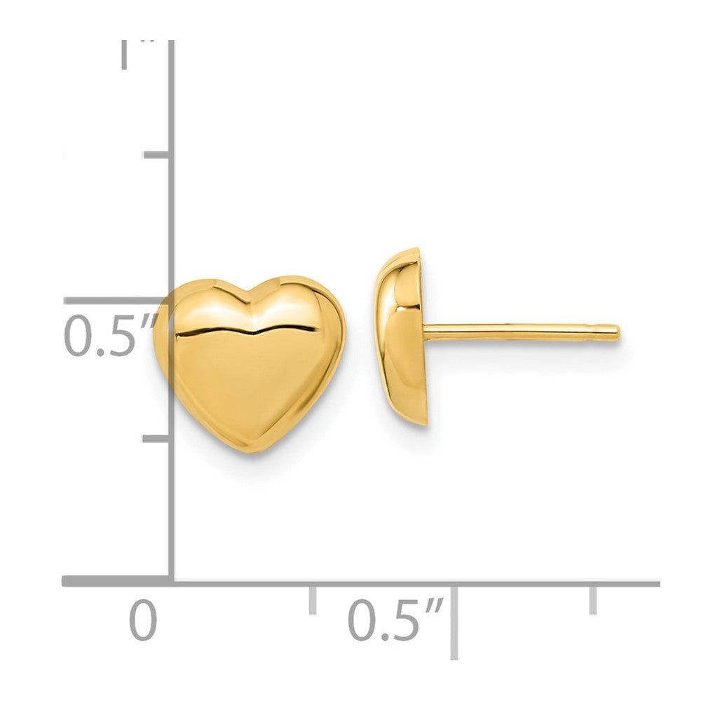 10K Yellow Gold Gold Polished Heart Post Earrings