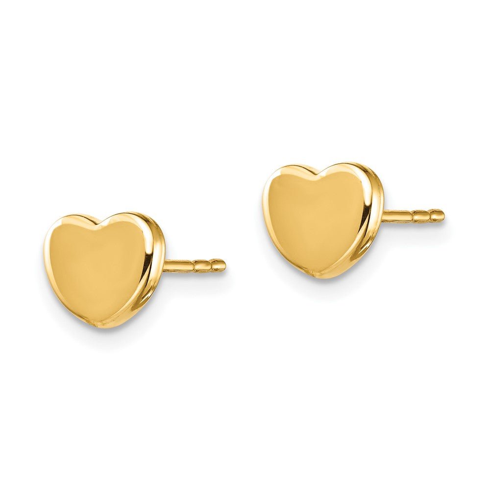 10K Yellow Gold Polished Heart Post Earrings