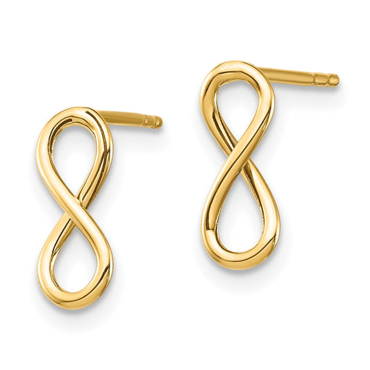 10K Yellow Gold Polished Infinity Post Earrings