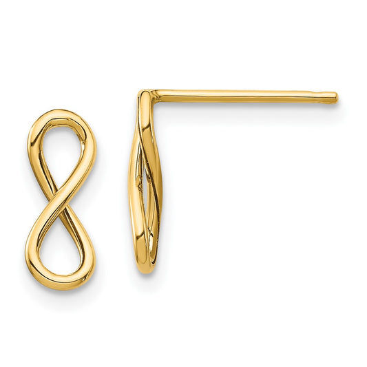 10K Yellow Gold Polished Infinity Post Earrings