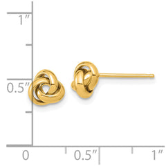 10K Yellow Gold Polished Love Knot Post Earrings