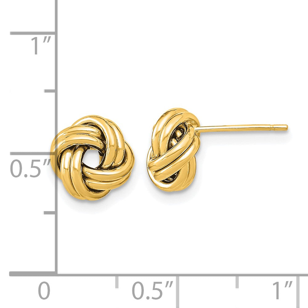 10K Yellow Gold Polished Double Love Knot Post Earrings