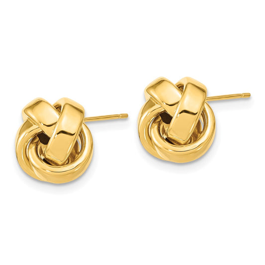 10K Yellow Gold Polished Love Knot Post Earrings