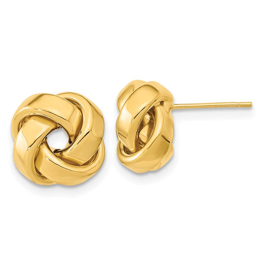 10K Yellow Gold Polished Love Knot Post Earrings