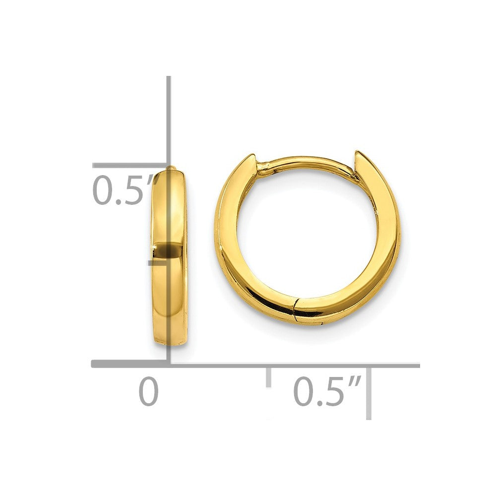 10K Yellow Gold 2.25mm Hinged Hoop Earrings