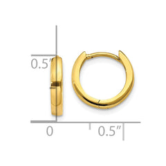 10K Yellow Gold 2.25mm Hinged Hoop Earrings