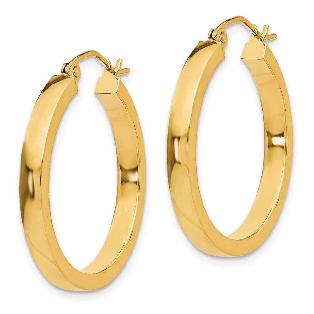 10K Yellow Gold 2x3mm Square Tube Hoops