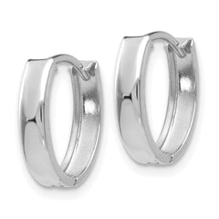 10K White Gold Polished Hinged Hoop Earrings