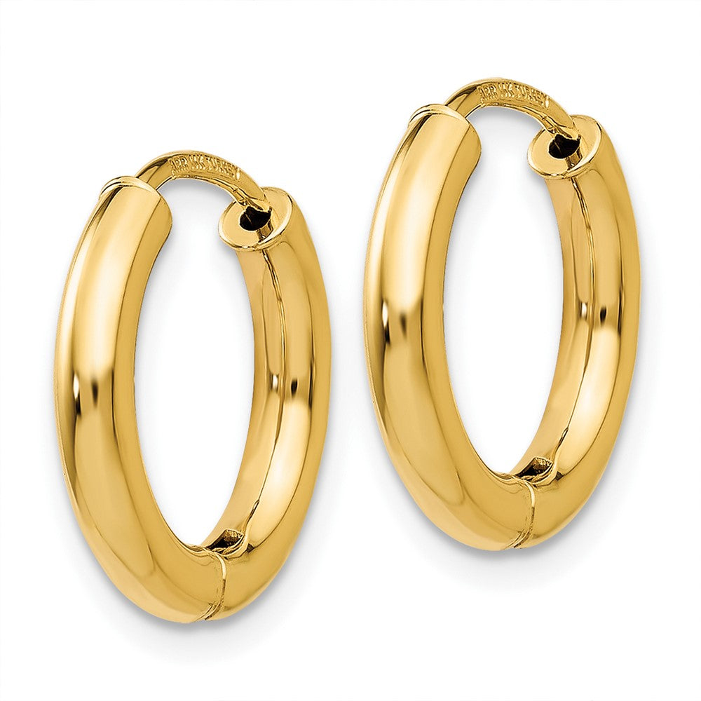 10K Yellow Gold Polished Hollow Hoop Earrings