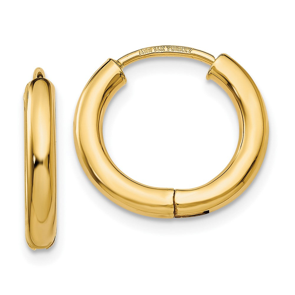 10K Yellow Gold Polished Hollow Hoop Earrings