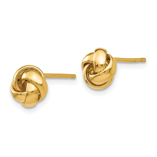 10K Yellow Gold Knot Post Earrings