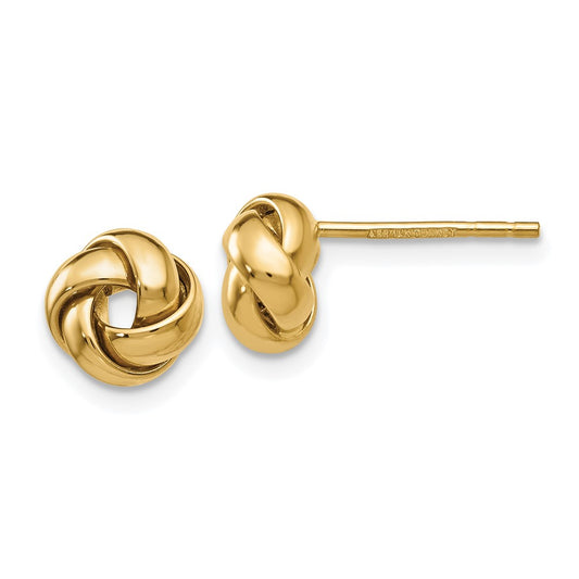 10K Yellow Gold Knot Post Earrings