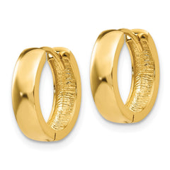 10K Yellow Gold Round Hinged Hoop Earrings