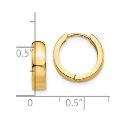 10K Yellow Gold Round Hinged Hoop Earrings