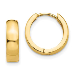 10K Yellow Gold Round Hinged Hoop Earrings