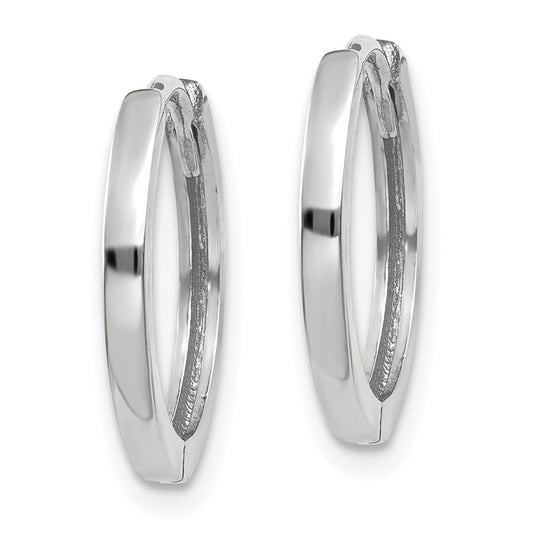 10K White Gold Hinged Hoop Earrings