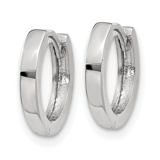 10K White Gold Hinged Hoop Earrings