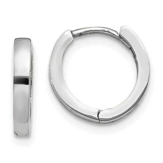 10K White Gold Hinged Hoop Earrings