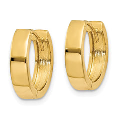 10K Yellow Gold Round Hinged Hoop Earrings