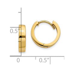 10K Yellow Gold Round Hinged Hoop Earrings