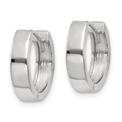 10K White Gold Round Hinged Hoop Earrings