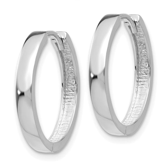 10K White Gold Hinged Hoop Earrings