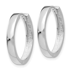 10K White Gold Hinged Hoop Earrings