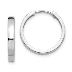 10K White Gold Hinged Hoop Earrings