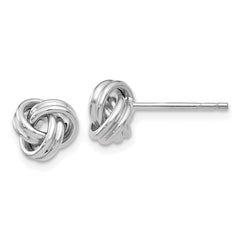 10K White Gold Love Knot Post Earrings