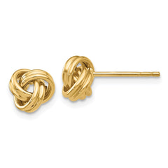 10K Yellow Gold Love Knot Post Earrings