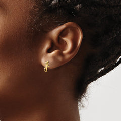 10K Yellow Gold Polished Gecko Post Earrings