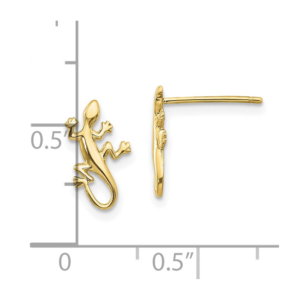 10K Yellow Gold Polished Gecko Post Earrings