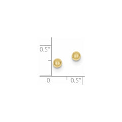 10K Yellow Gold Polished 4mm Ball Post Earrings