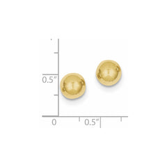 10K Yellow Gold Polished 8mm Ball Post Earrings