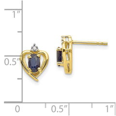 10K Yellow Gold Diamond and Sapphire Earrings