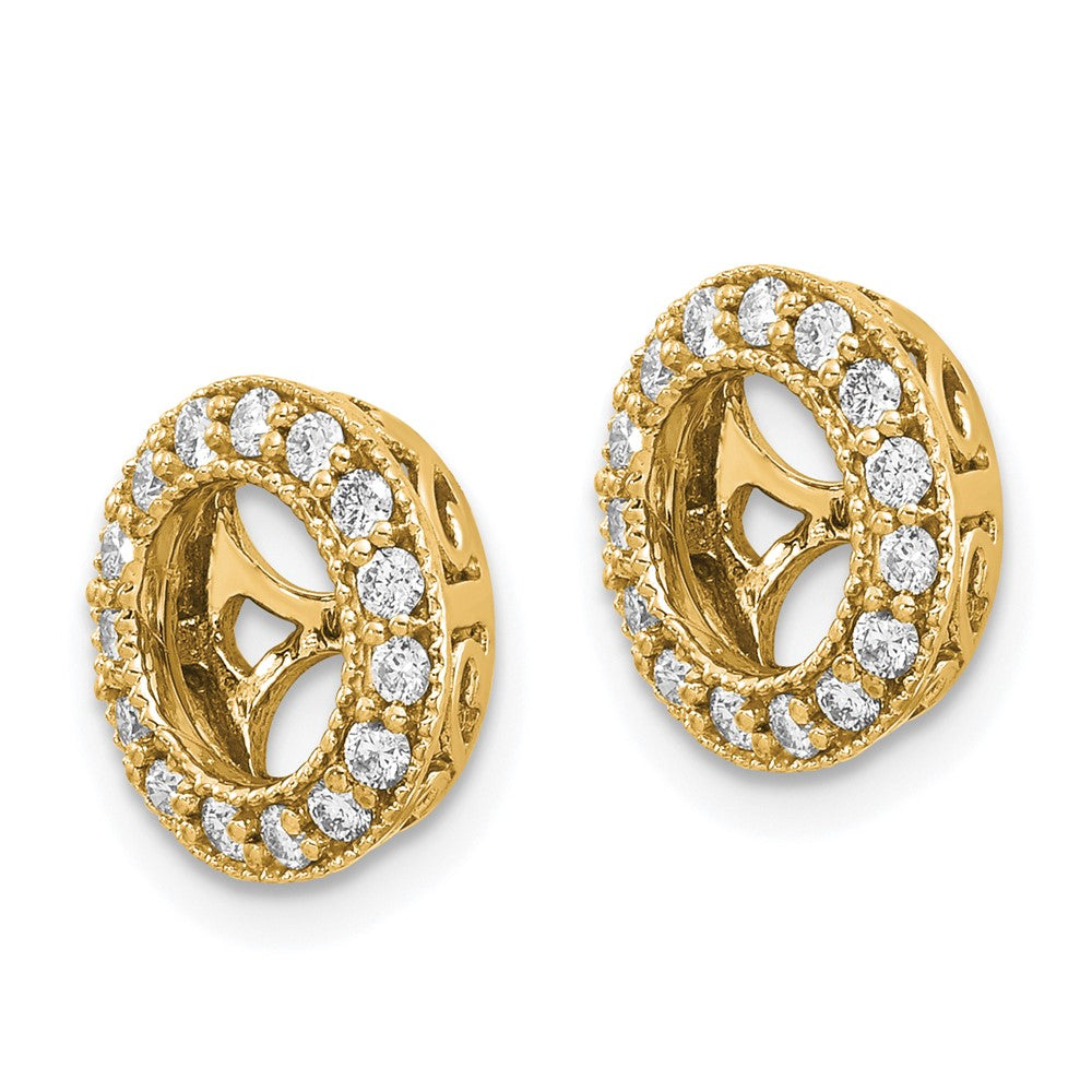 10K Yellow Gold AA Diamond Earrings Jacket