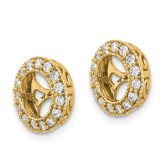 10K Yellow Gold AA Diamond Earrings Jacket