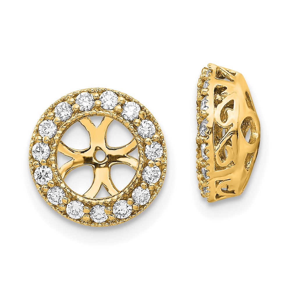 10K Yellow Gold AA Diamond Earrings Jacket